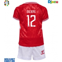 Danska Kasper Dolberg #12 Domaci Dres za djecu EP 2024 Kratak Rukav (+ Kratke hlače)